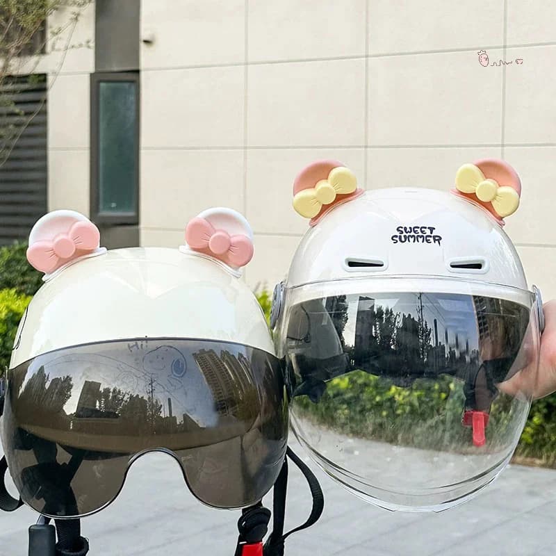 [X6O] Decorative motorcycle helmet stickers, cat and bear ear accessories, pretty vinyl stickers for bike helmet and electric vehicles