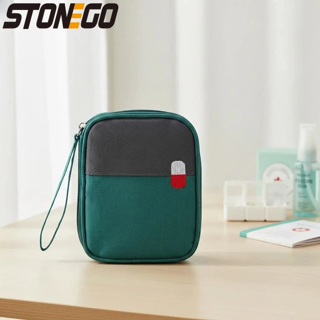 Kit di Pronto Soccorso Compatto da Viaggio, Scatola Portatile per Medicinali, per Campeggio, Escursionismo e Emergenze
