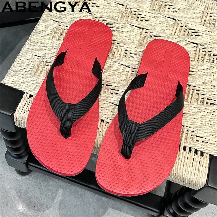 ABENGYA 2025 Estate Nuova Vendita Calda Infradito Pantofole Piatte Donne 35-45 Plus Size Casual Scarpe Da Spiaggia Da Uomo Moda Ciabatte Pantofole