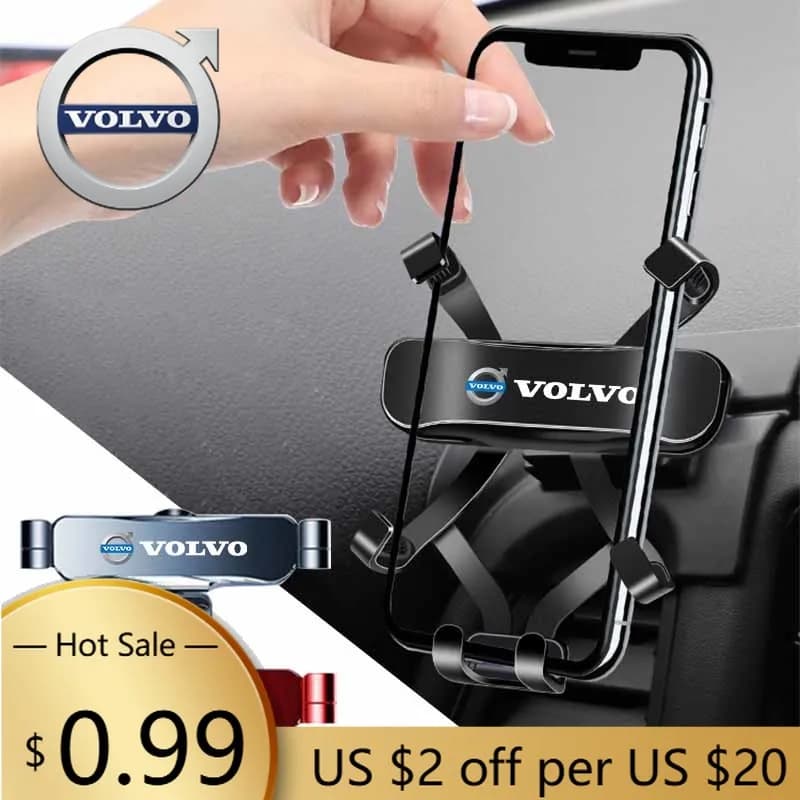 Coprimozzo Gravity Supporto per telefono per auto Presa d'aria Clip Supporto di navigazione per Volvo XC-Classic V60 V40 XC90 S60 XC60 V70 S90 XC40 V90 C40