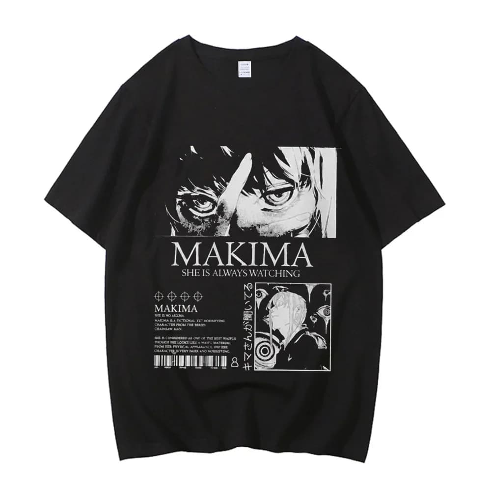 Chainsaw Man cotton top tees teen aesthetic Y2k Psychedelic shirt Pop Culture kawaii Pastel Gothic Breathable korean clothes