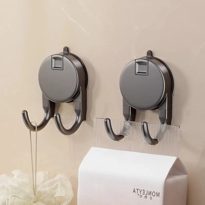 Gancio a ventosa riutilizzabile Ganci doppi da parete impermeabili Cucina senza punzonatura Bagno Asciugamano Accappatoio Appendiabiti Gancio Accessorio per la casa