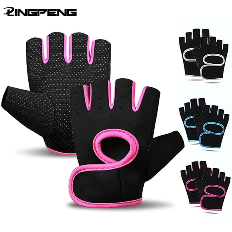 1 pair of unisex adjustable sports gloves for autumn and winter with anti-slip silicone stitches for cycling squat for weight lifting