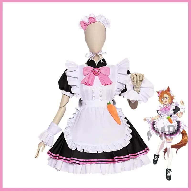 Game Umamusume: Pretty Derby TM Opera O Costume Cosplay Wig Pink Cameriera Dress Sexy Woman Kawaii Christmas Hallowee8;c'4,t;6.j'2;