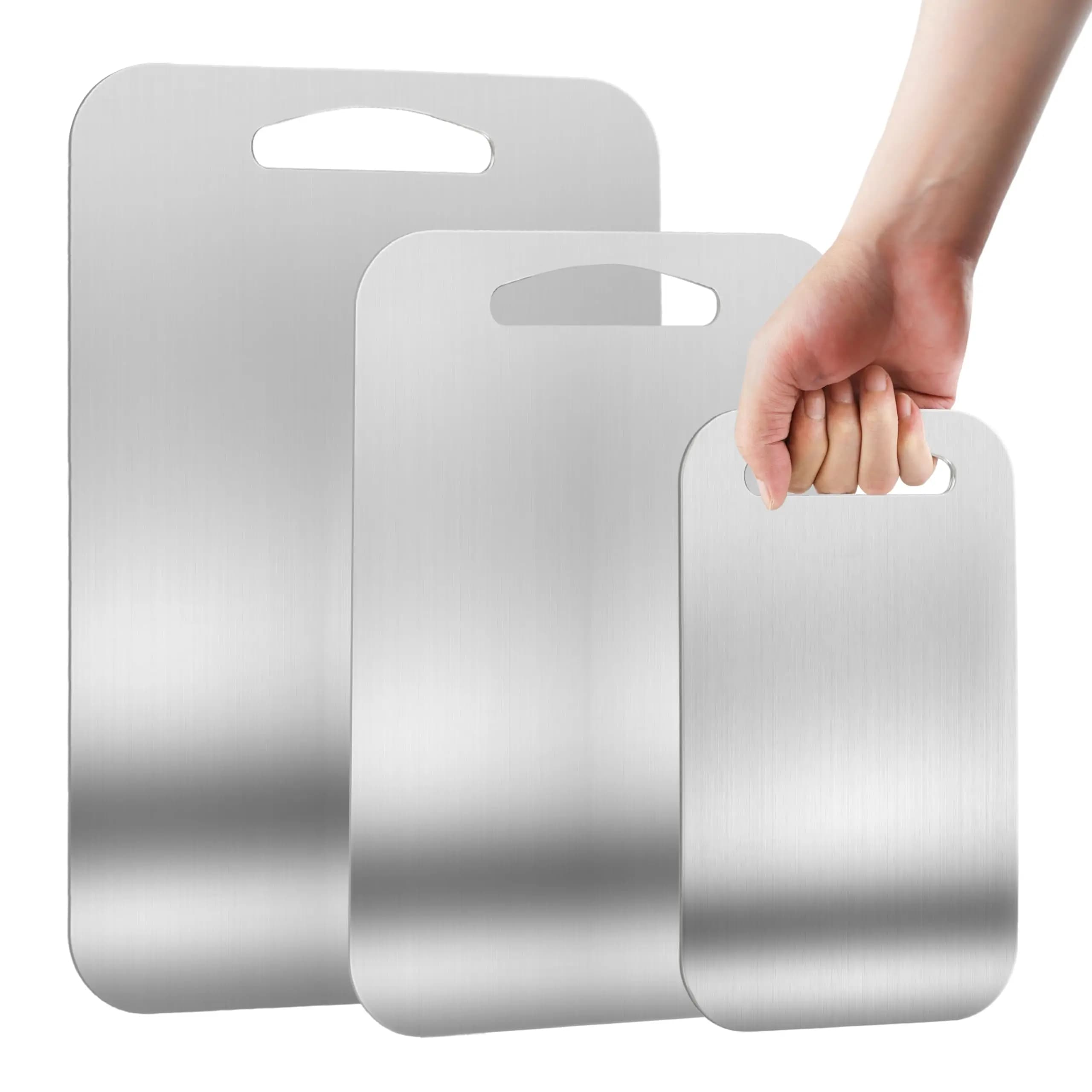 Stainless steel kitchen cutting board, no dyeing, no odor, no burrs or edges, can be cleaned in a dishwasher, non-toxic cutting