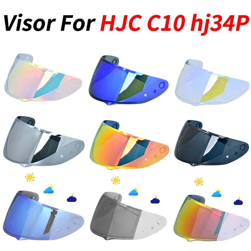 Lente visiera per casco moto HJC HJ-34 PM per C10 Sostituisci accessori moto scudo antivento anti-UV antigraffio antipolvere
