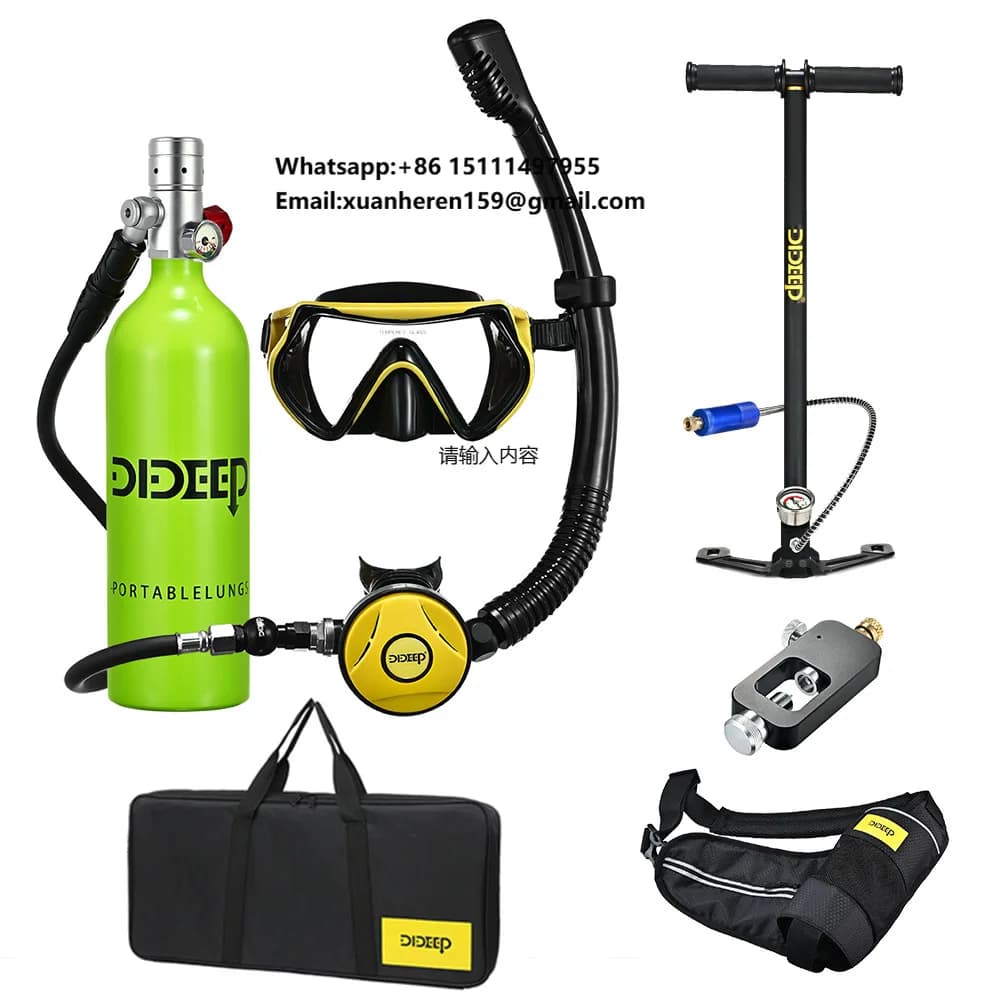 Attrezzatura subacquea portatile da 1 litro per snorkeling e immersioni profonde con borsa per il trasporto