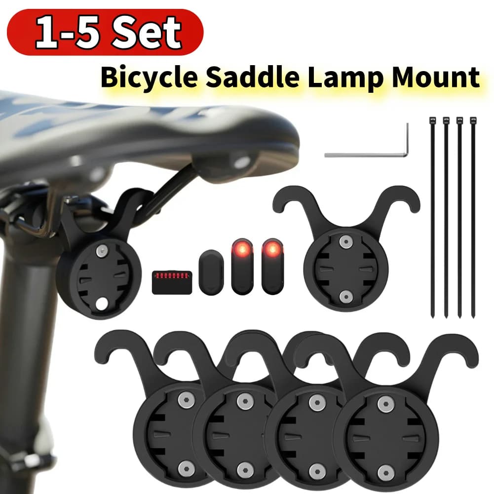 1-5Set Bicycle Saddle Mounting Lamp Anti-shocket Brake Brake Universal Bicycle Coda Light Sella Rack for Garmin Varia Radar