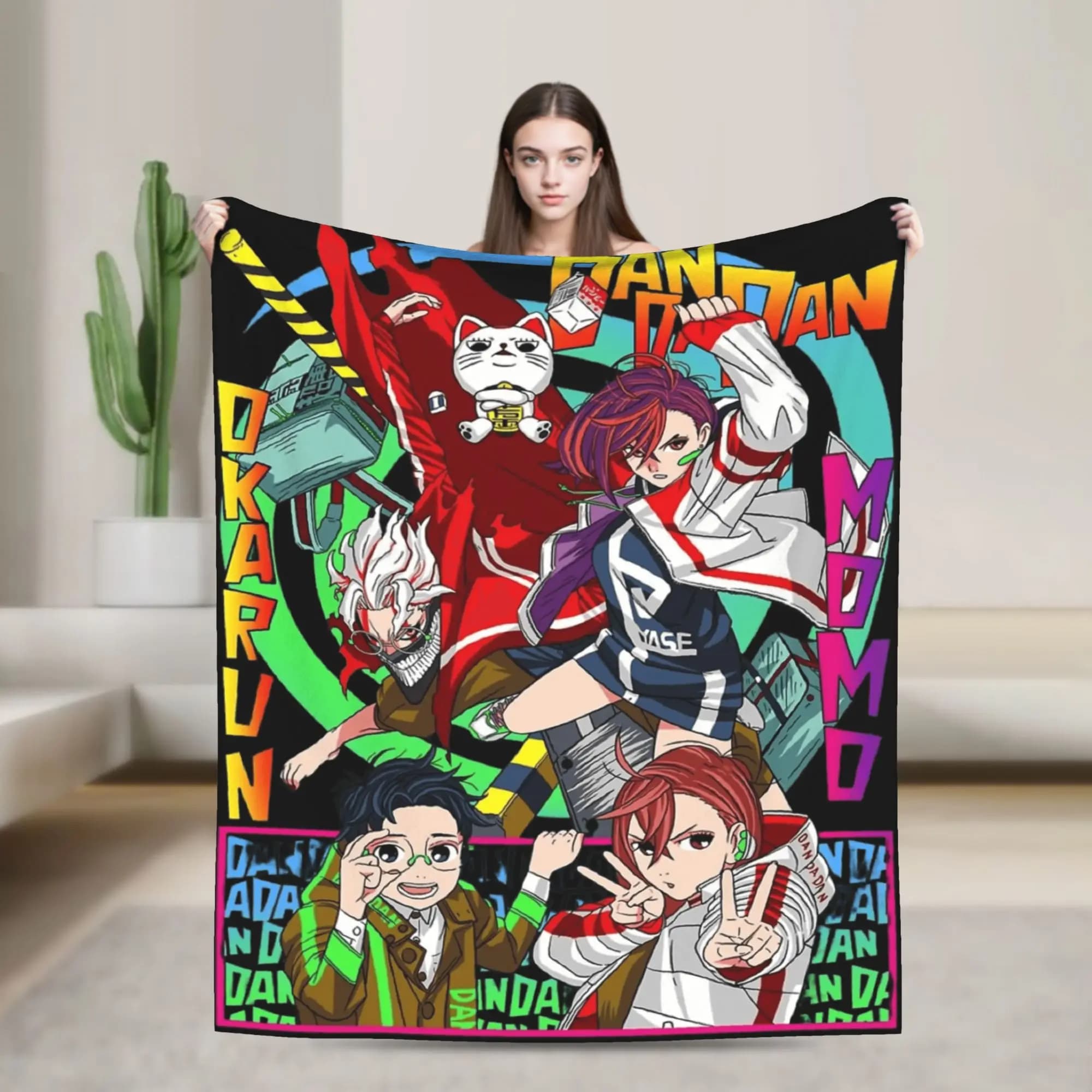 dandadan Anime Blanket Warm Soft Comfortable Plush Throw Blanket For Outdoor Travel Office Flannel Bedspread Bed Cover