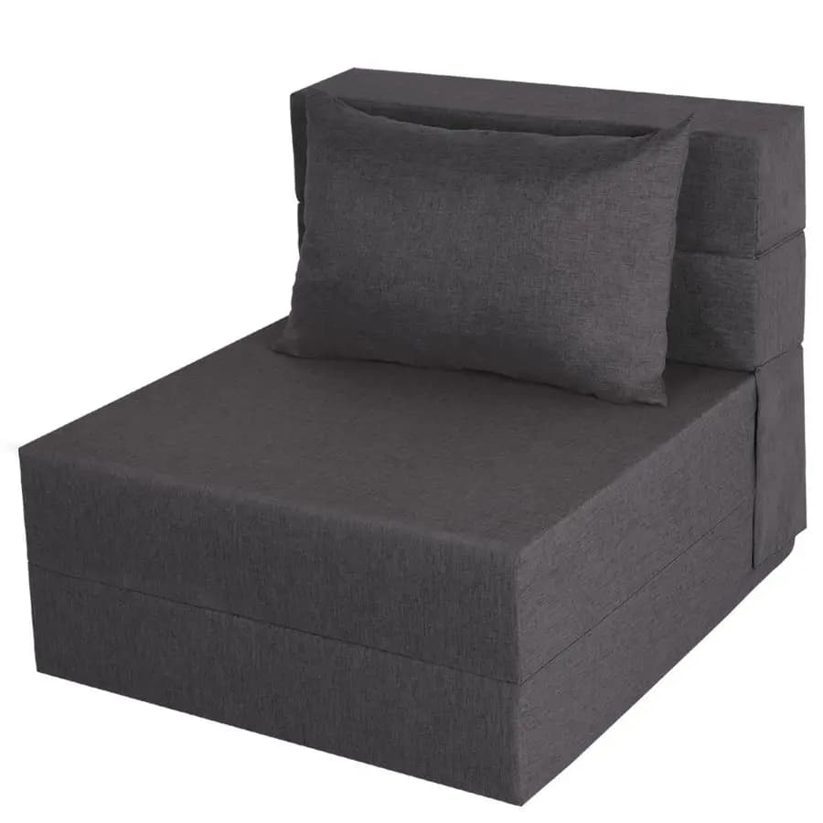 Foldable Bed Sofa, Bed Armchair with Lavable Coating, Futon Sofa Convertible with cushion, Living Room Foldable Sofa