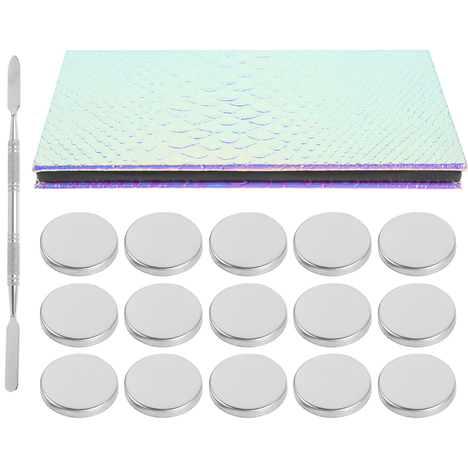 Set di 1 Palette di Ombretti Vuota con Vassoio Magnetico, Organizzatore Portatile per Trucchi, Portaoggetti Fai-da-te, Specchio e Custodia Compatta