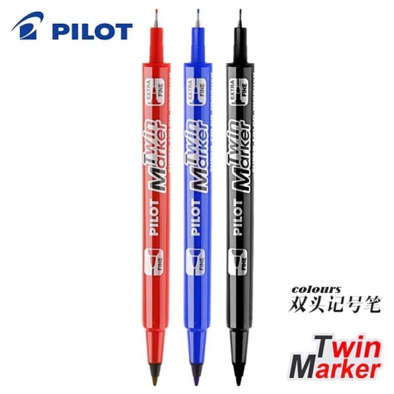 Pilot SCA-TM Pennarello a doppia punta, Penne a inchiostro permanenti a doppia punta vibranti a base d'acqua ad asciugatura rapida per journaling, scrapbooking e artigianato fai-da-te