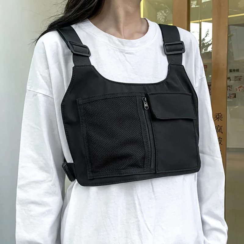 Hip-hop Streetwear Unisex Chest Rig Bag High Quality Nylon Chest Bags Sports Vest Pockets Multi-function Tactical Vest Backpack