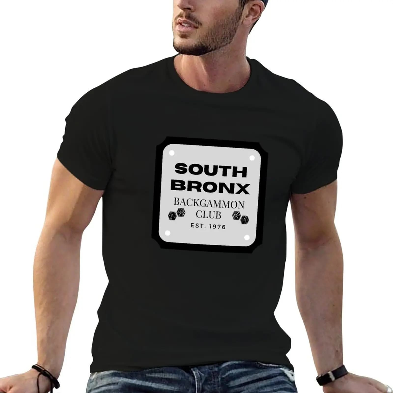 South Bronx Backgammon Club T-Shirt man t shirts for men t shirts designer t shirt man plain T-shirt