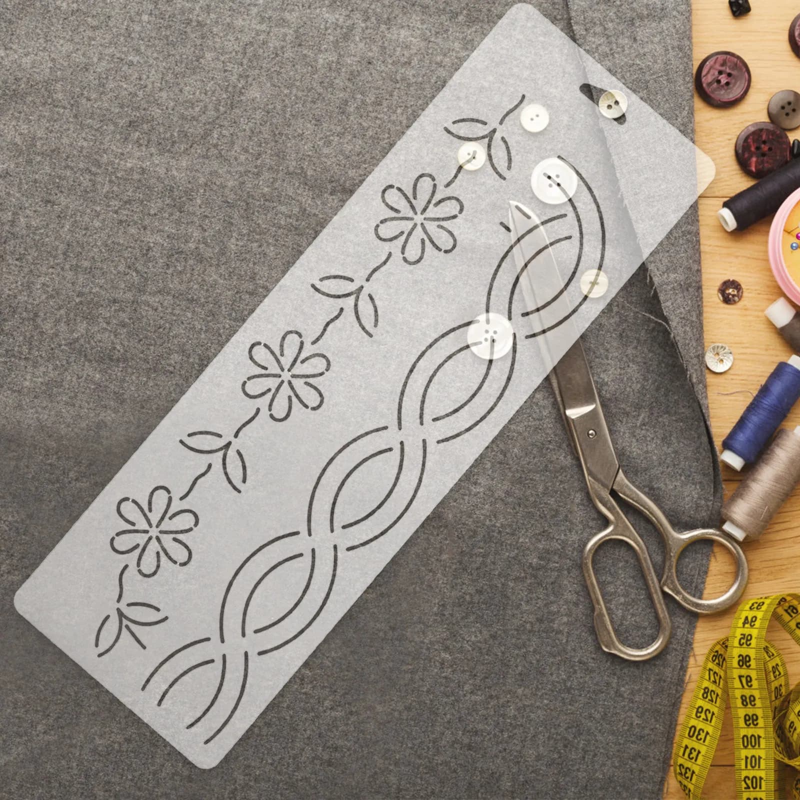 Set di 2 modelli per quilting in plastica trasparente, strumenti fai da te per patchwork, punto croce, ricamo e accessori per modelli di quilting