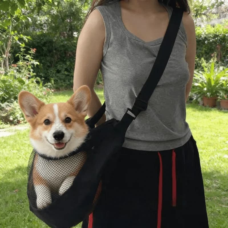Lightweight Breathable Mesh Dog Carrier for Small-Medium Pets, Zippered Crossbody Bag for Vet Visits, Shopping & Outdoor Travel