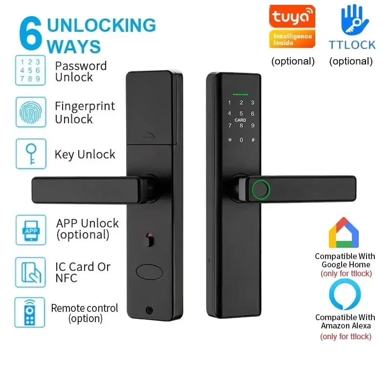 TTlcok Smart Digital Lock Blocco elettronico delle impronte digitali Password IC Card NFC APP Chiave Interruttore remoto Blocco Accessori per la casa intelligente
