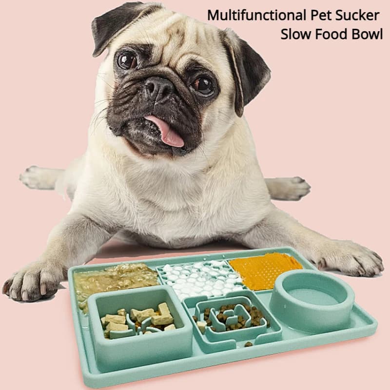 Tappetino per cani con ventosa in silicone alimentare per alimentazione lenta, ciotola anti-ingozzamento, piatto per alimentazione lenta per animali domestici, accessori per animali