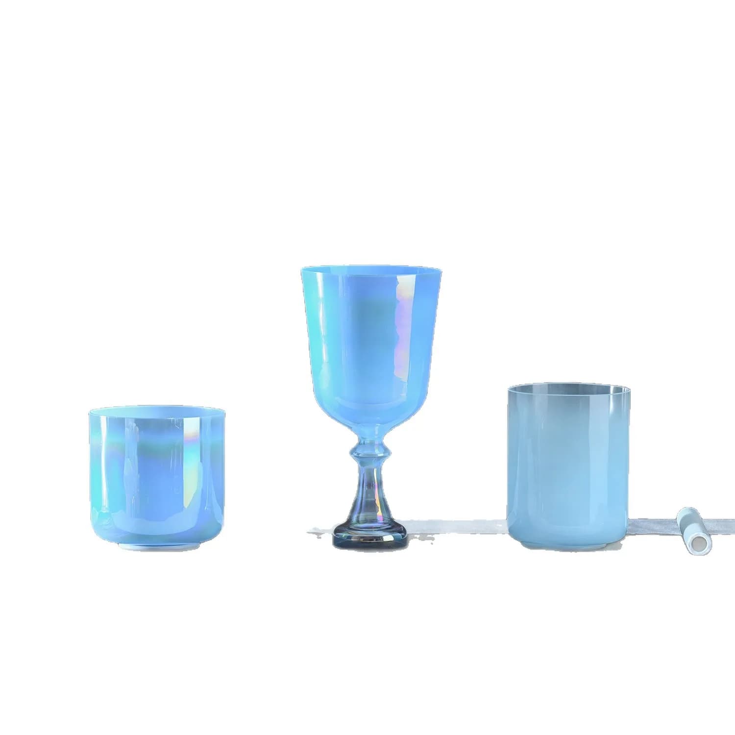 Blue Crystal Bowl Set Crystal Singing Bowl Yoga Meditation Healing Musical Instrument Alchemy Crystal Singing Bowl
