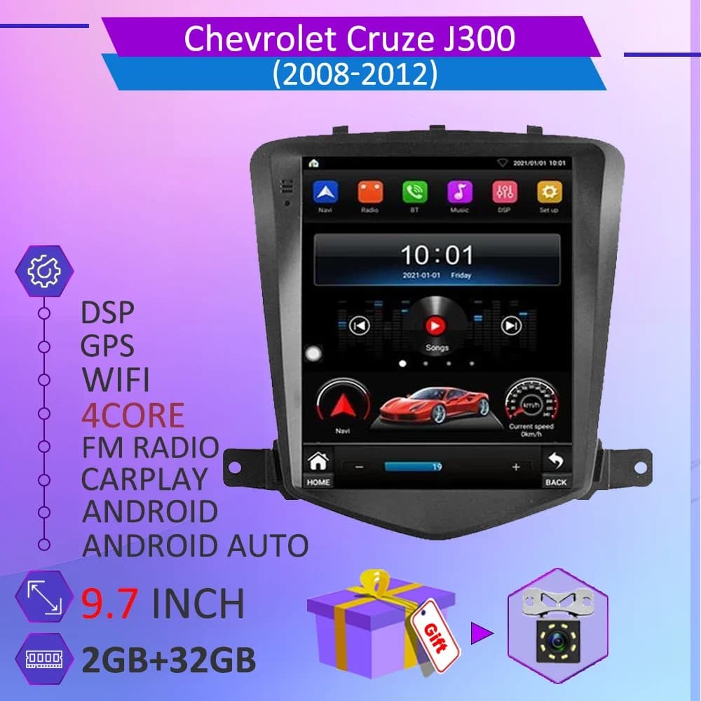 2 Din Android Radio Per Chevrolet Cruze 2008-2012 Touch Screen Verticale di Navigazione GPS Lettore Multimediale HeadUnit Stereo Carplay