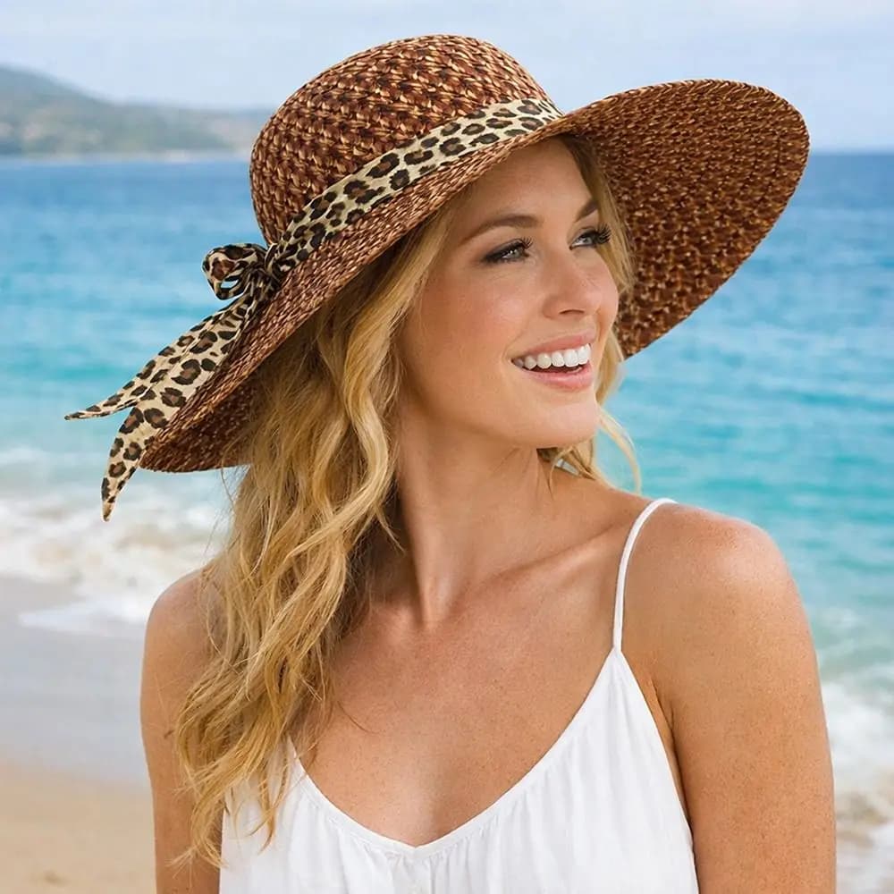 Fashion Big Brim Summer Sun Hat Sun Protection Breathable Straw Hat Bowknot Casual Panama Cap for Women