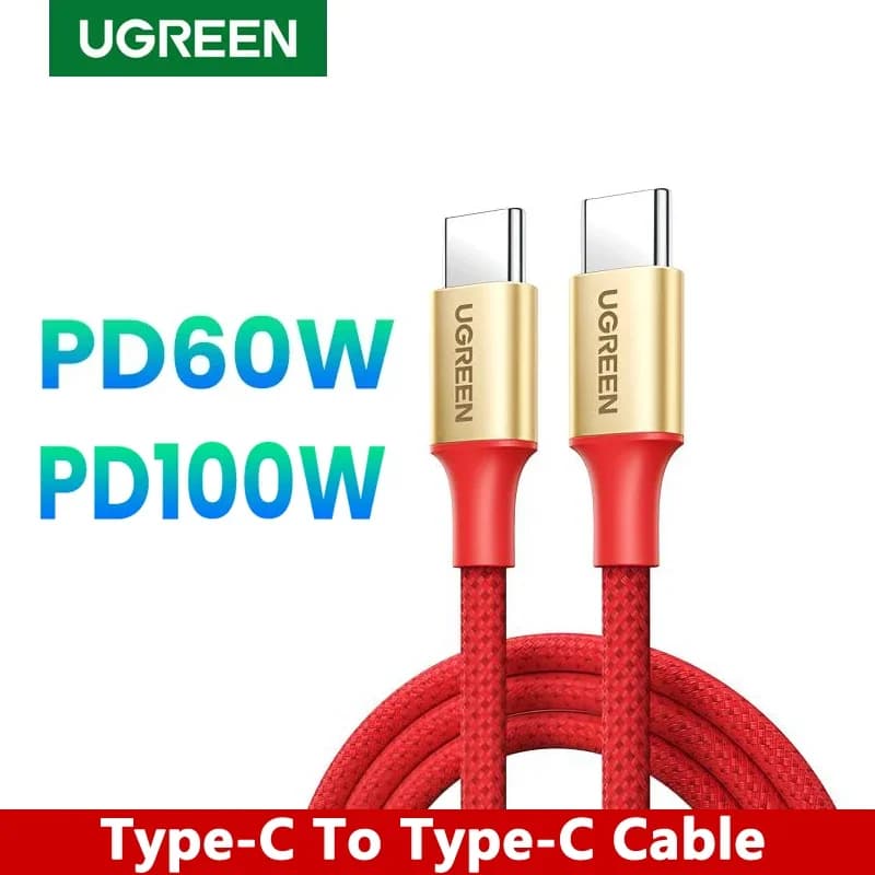 UGREEN Cavo USB C da 60 W Cavo da 100 W Tipo C a Tipo C 3A PD Dati di ricarica rapida 25 cm 50 cm 1 m 1,5 m 2 m 3 m Nylon intrecciato per telefono notebook
