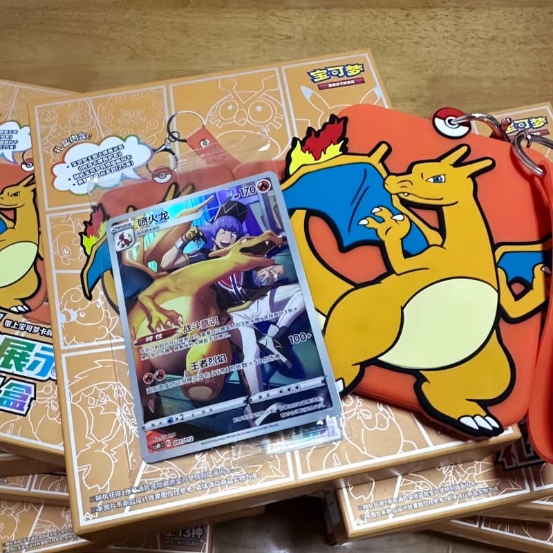 Disponibile Originale PokéMon Trading Gioco di carte Ptcg semplificato Drago di fuoco cinese Mostra di carte Combinazione Vestito Ar Card Regalo per bambini