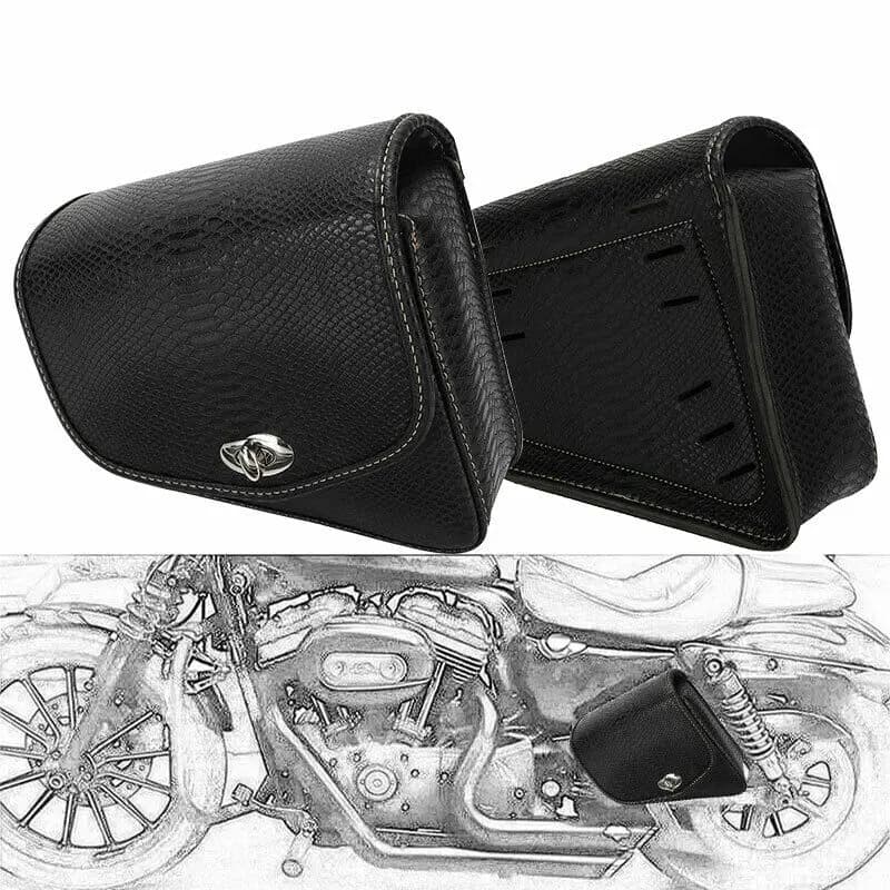 Borsa da sella laterale per bagagli in pelle PU per moto per Harley Sportster XL883 1200 Borsa da sella nera sinistra destra Accessori per moto