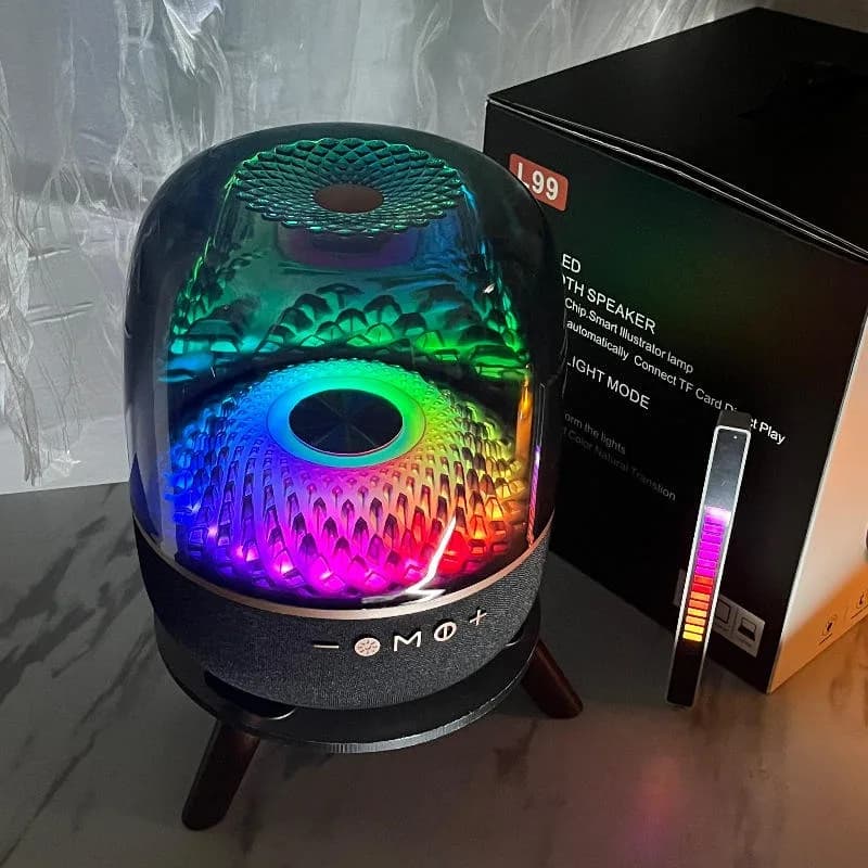 Pop L99 Transparent Wireless Bluetooth Speaker Home Desktop Subwoofer Outdoor Portable HIFI Stereo Soundbox TF Card USB Playbac