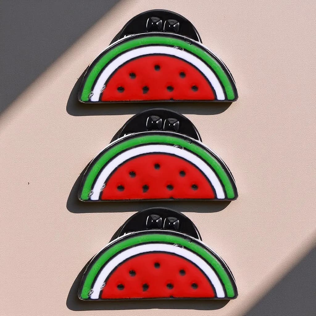 Set di 3 Spille a Forma di Anguria, Spilla Creativa a Cartone Animato, Distintivo a Frutta, Accessori Moda Estivi per Feste, Spille Carine per Zaini e Abbigliamento
