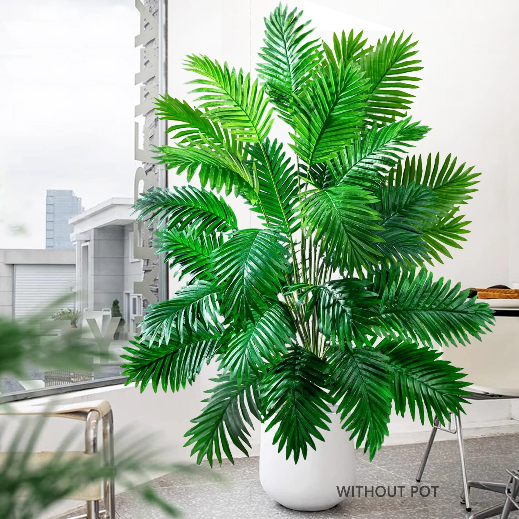 Palma Artificiale Grande 52-125cm, Pianta Tropicale Finta, Rami di Foglie di Palma in Plastica Verde, Adatta per Decorazioni Casa e Giardino
