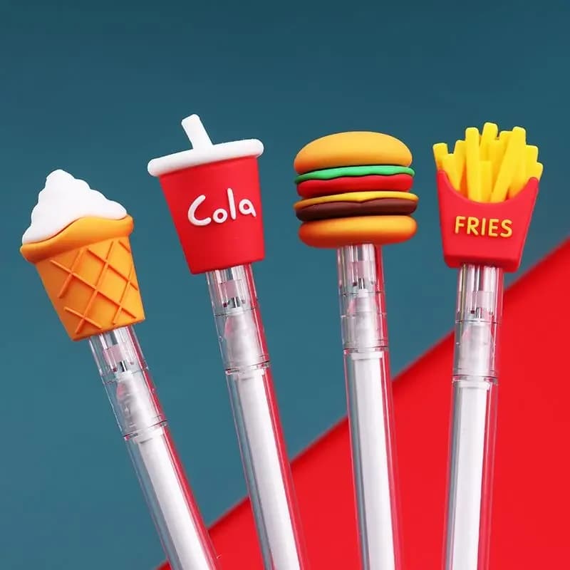 24 pezzi all'ingrosso creativo hamburger patatine fritte penna gel regalo per studenti penna gelato 0,5 mm materiale scolastico Kawaii