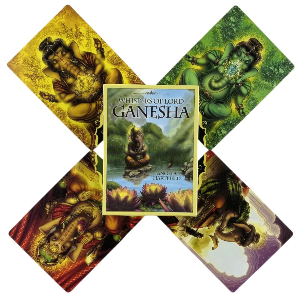 Mazzo di carte dei tarocchi Oracle di Whispers of Lord Ganesha 50 carte Carta da tavolo a colori