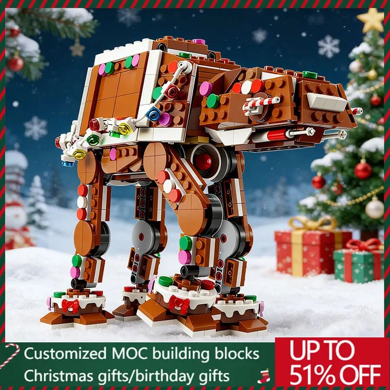 Nuovo 697PCS MOC Star Battle Christmas Walker Modello Building Blocks Mattoni Creativo Assemblaggio FAI DA TE Display Giocattolo Per Bambini Adulti Regalo