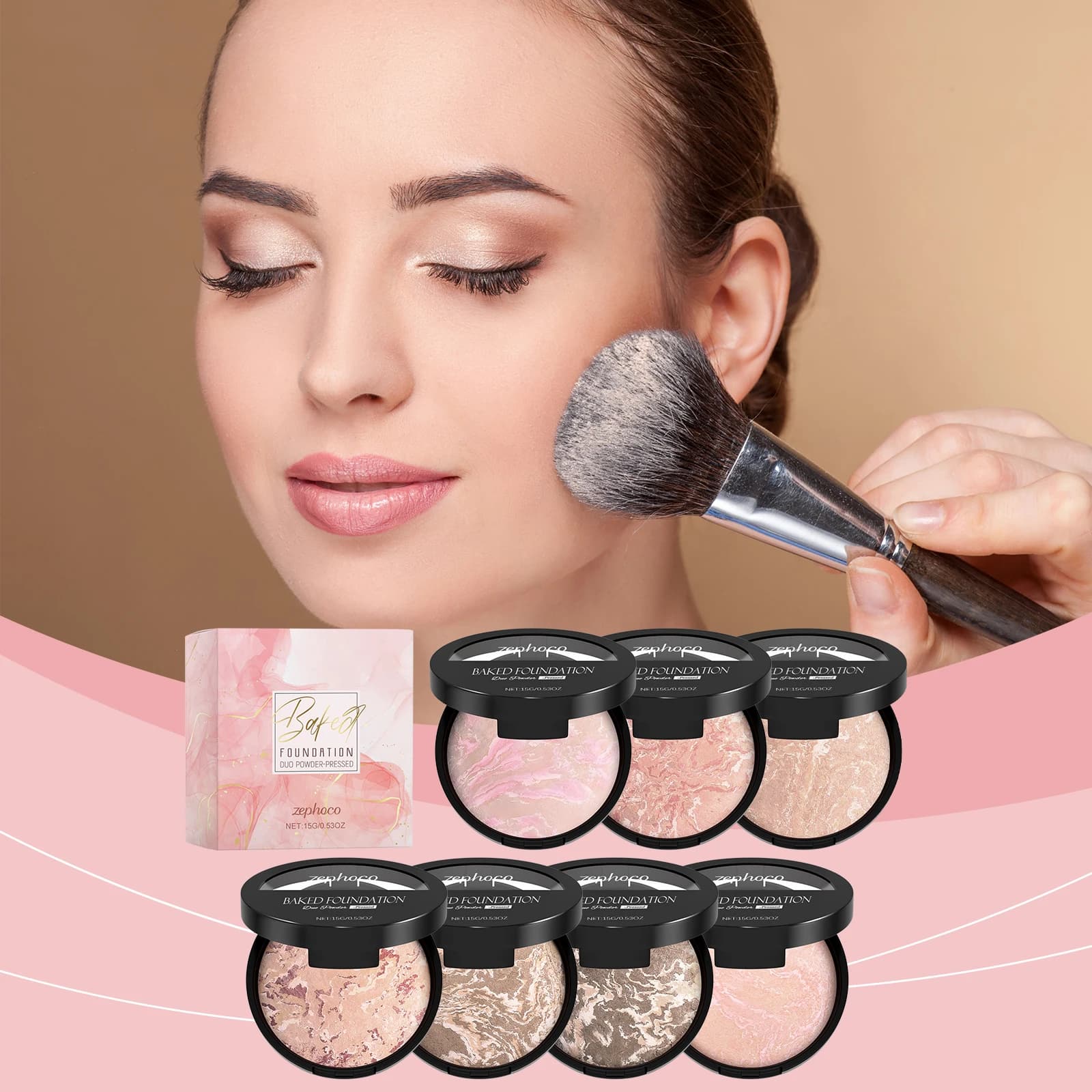 Oil-Control Concealer Powder #03, lightweight and finely textured for setting makeup, portable for touch-ups with a delicate mat