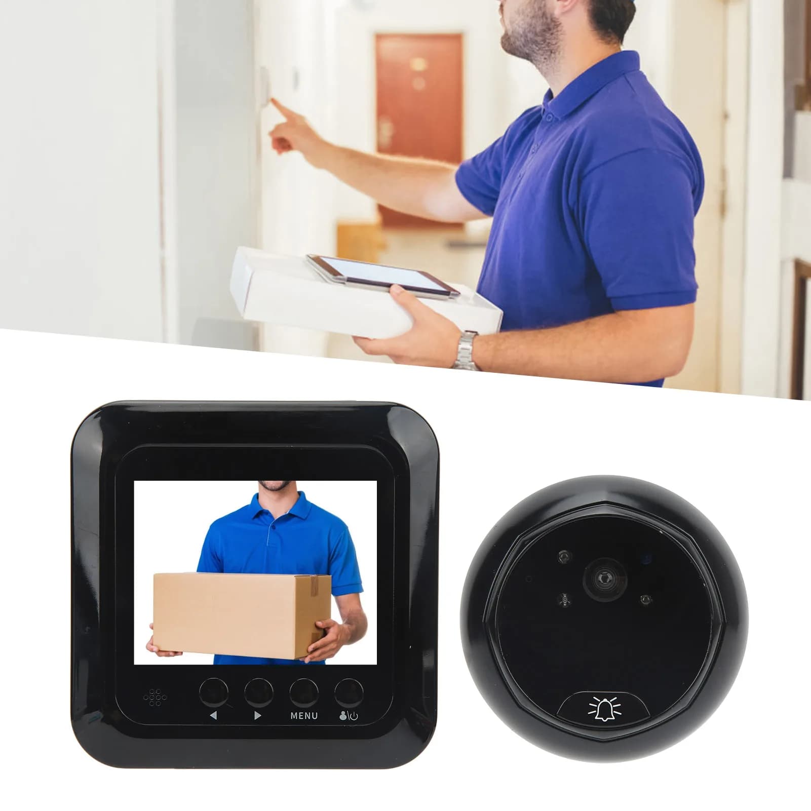 Spioncino Digitale con Funzione FIFO, Sistema Videocitofonico con Visione Notturna a Infrarossi e Display da 2,4 Pollici per Casa e Hotel