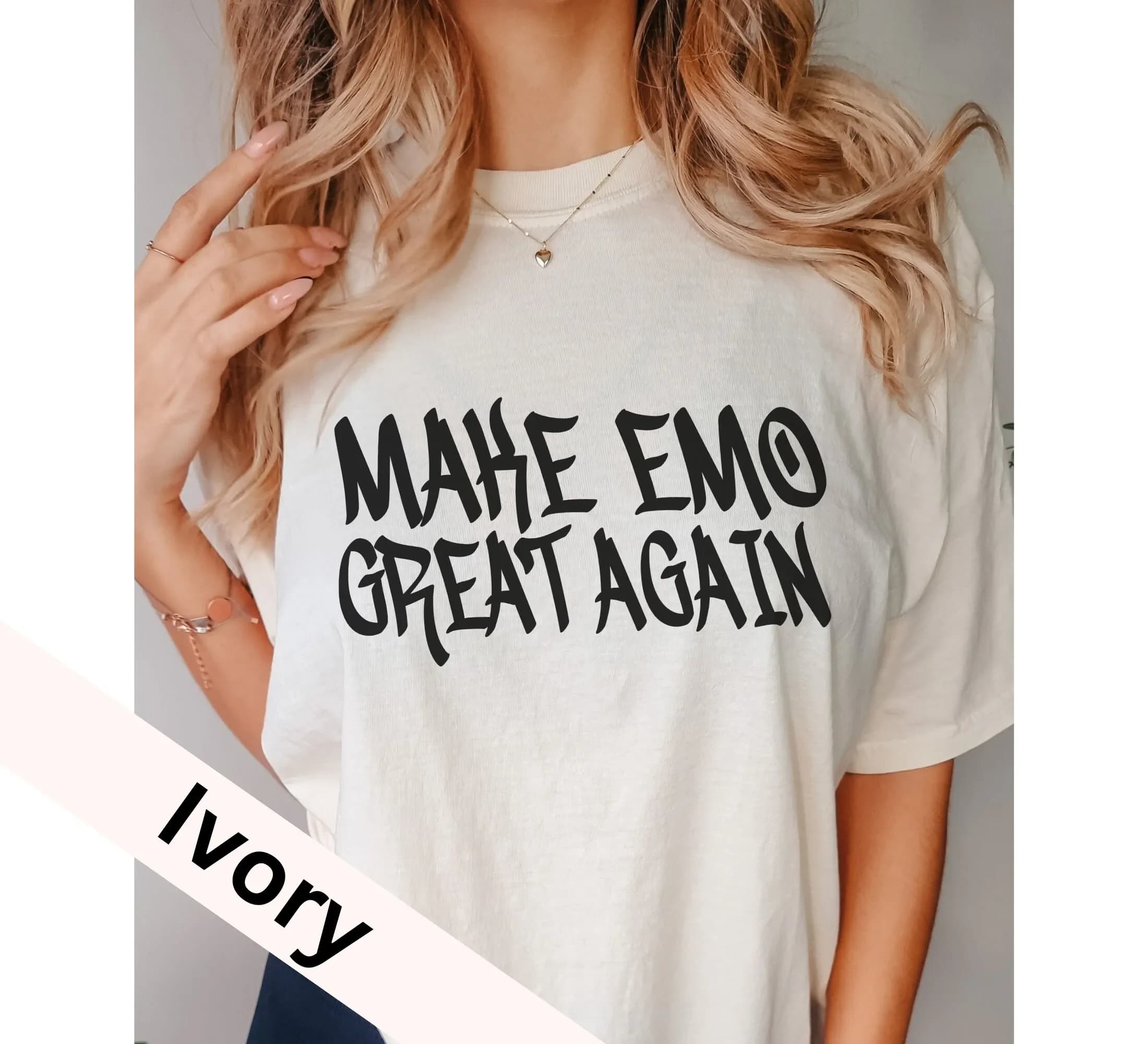 Maglietta 'Make Emo Great Again' Stile Anni 2000, Moda 'It Was Never A Phase', Abbigliamento per Ragazze