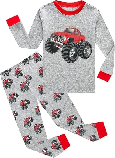 Little Hand Toddler Boys Pajamas Fire Trucks Excavators Kids 2 Piece Pjs Set Cotton Sleepwear Clothes Set Loungewear for 2-7T