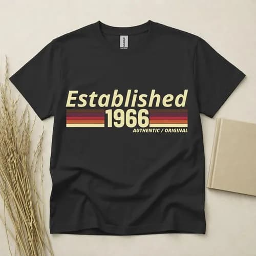 60th Birthday T Shirt Born In 1966 Gift 60 Year Old T-Shirt Retro Established