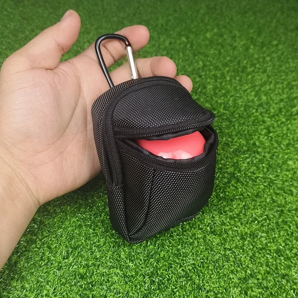 Storage Pocket Golf Small Waist Bag Golf Tees Holder Waist Hanging Golf Ball Bag with Keyring Black Golf Pouch Ball Holder