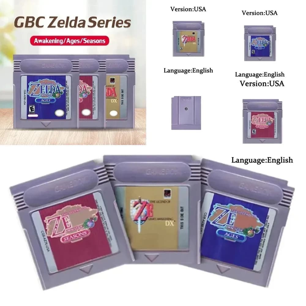 Nuovo Modello Cartuccia di Gioco Zelda GBC, Scheda Console Legend of Zelda Awakening Oracle of Seasons DX Links Awakening Versione USA