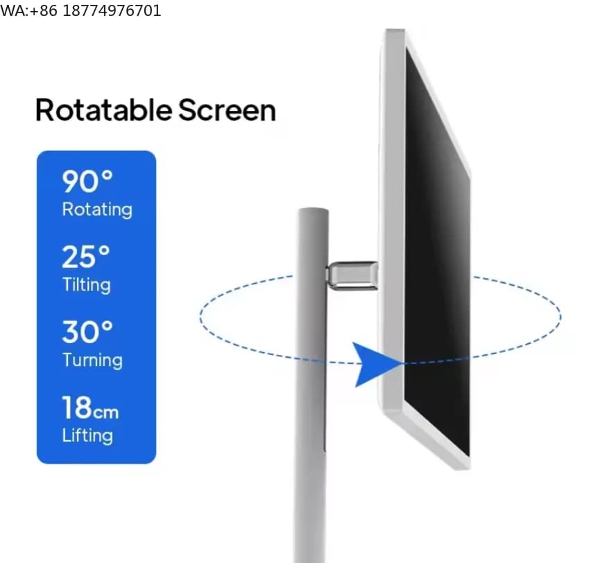Smart Monitor Android 12/13 32 Inch HD, Wireless Interactive Screen with LCD Touch Display and Integrated Battery, Mobile Support