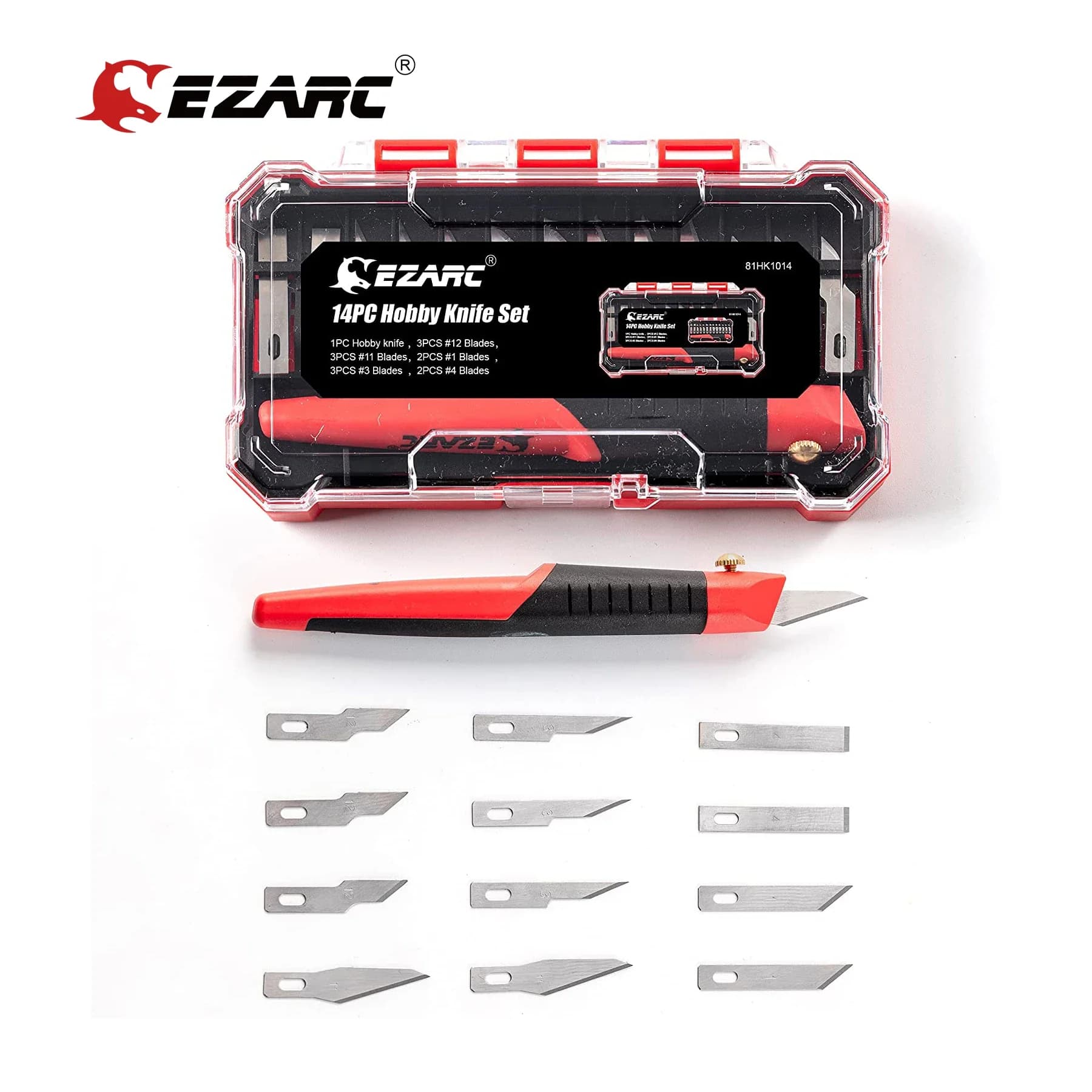 EZARC Craft Hobby Knife Set, Precision Utility Knife 13pcs Refill SK5 Blades for Art Modeling, Scrapbooking, Sculpture, Trimming