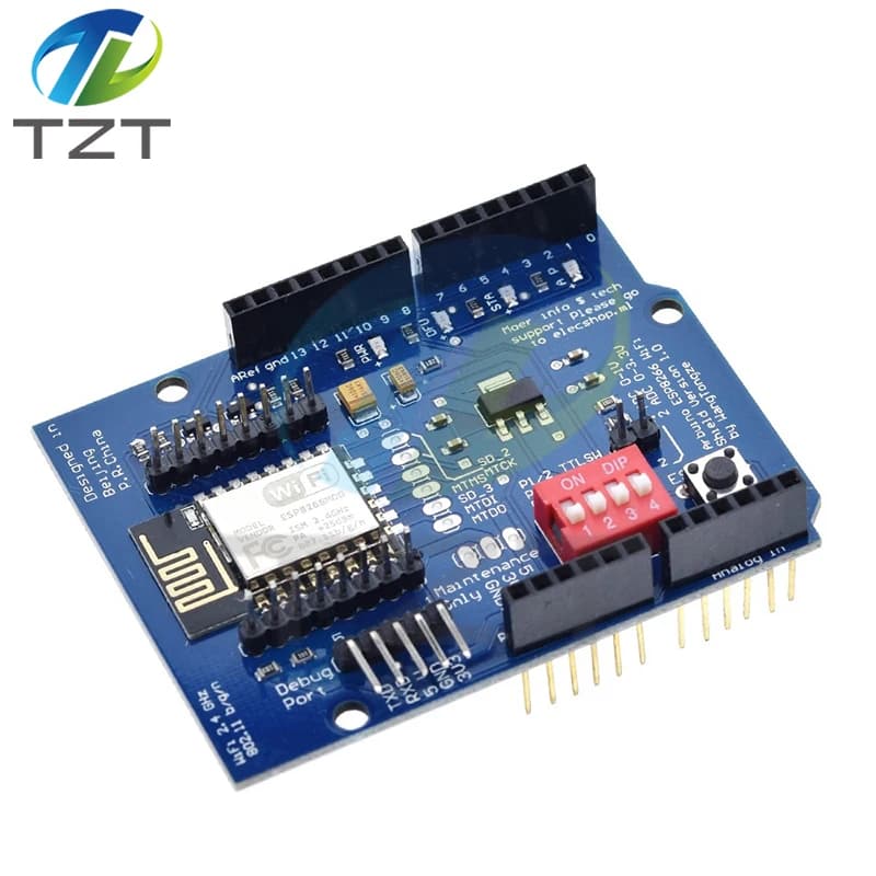 DIYTZT 1/3 Pezzi ESP8266 ESP-12E UART WIFI Shield Wireless per Schede di Sviluppo Arduino UNO R3, Moduli e Circuiti