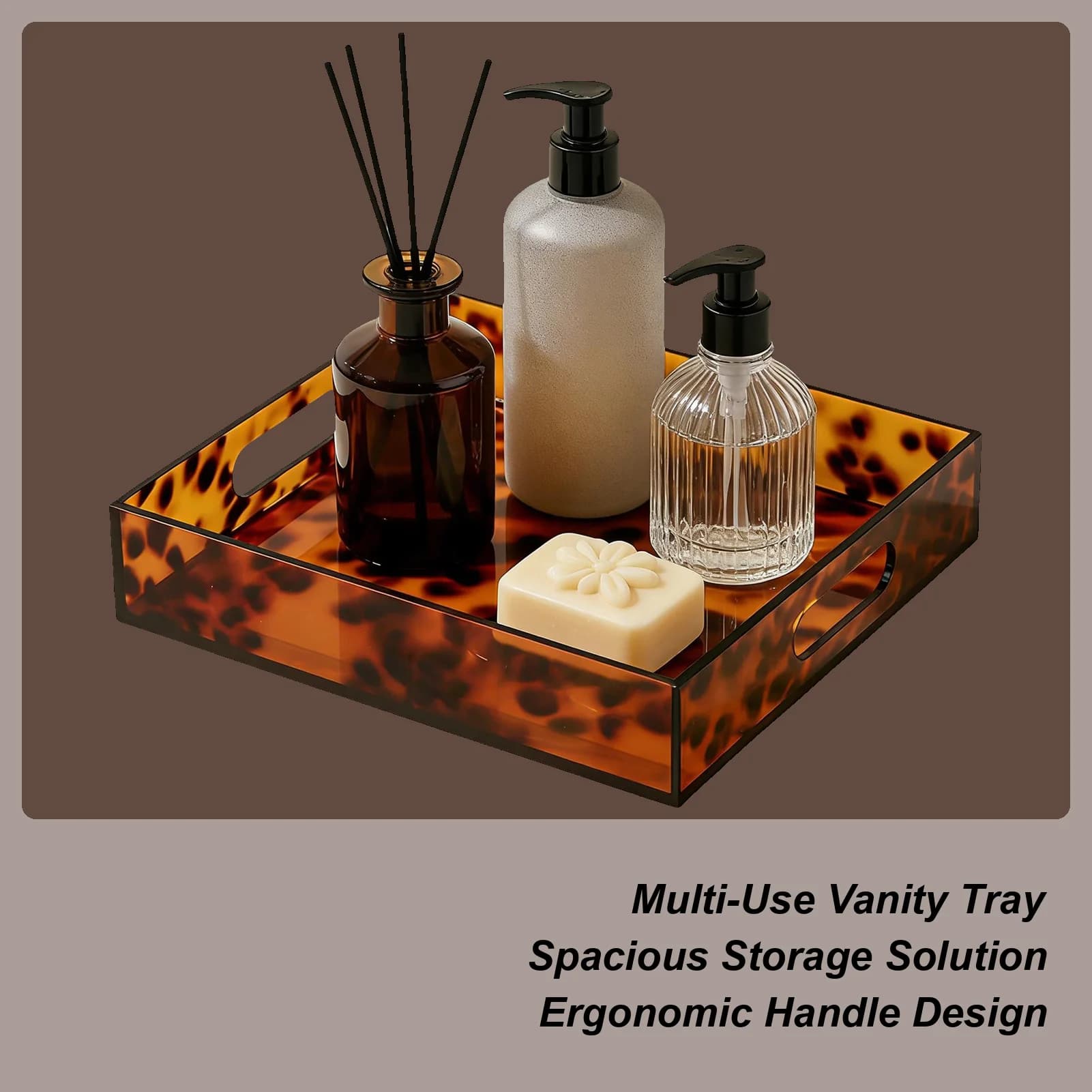 Modern Bathroom Tray Effect Turtle for Bathroom Furniture, Decorative Tray for Make-up, Perfume, Candles and Toiletries