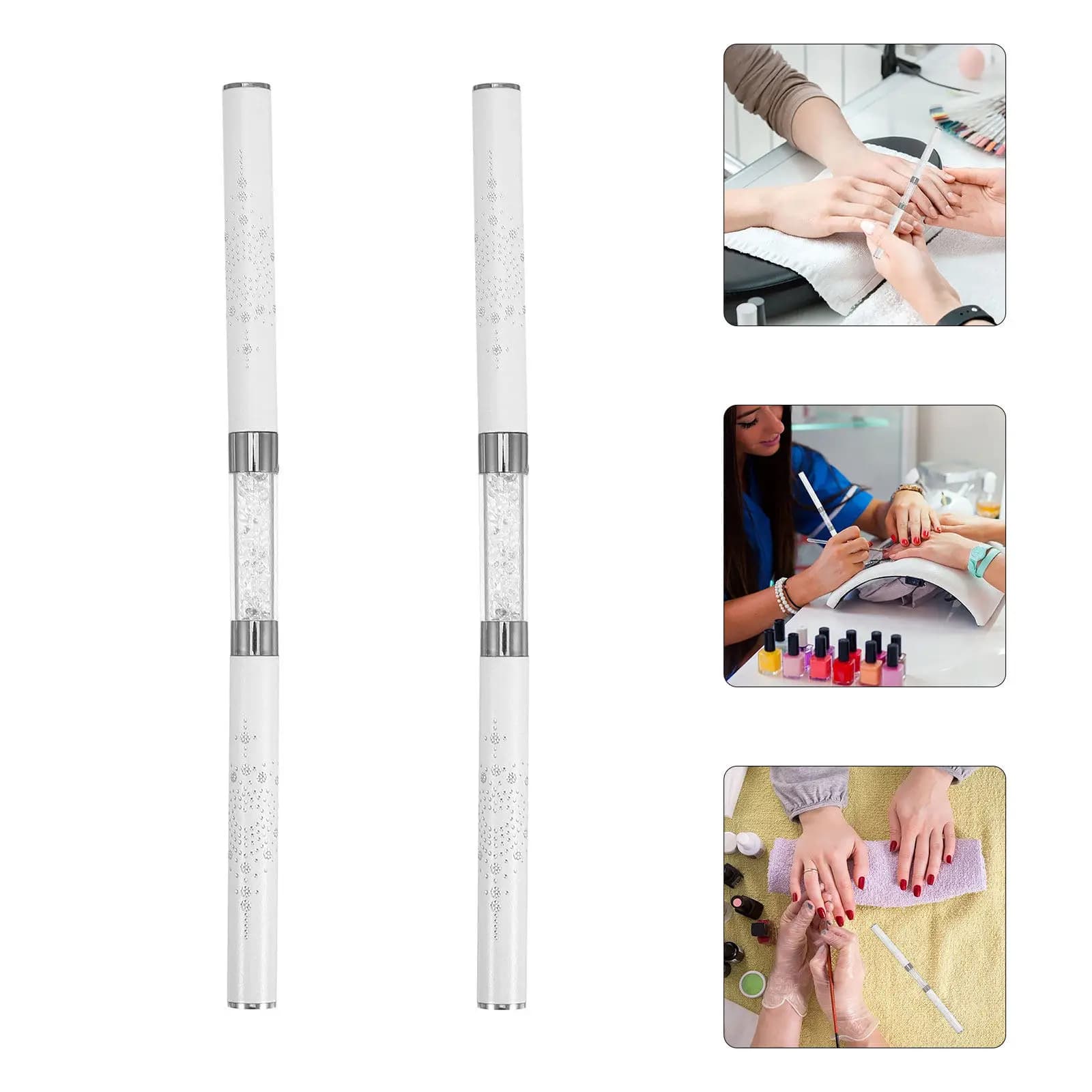 2 Pezzi Penna Doppia Punta per Nail Art, Pennello per Disegno a Linea Sottile per Smalto Gel e Unghie Acriliche, per Dettagli di Precisione, Striature e Puntini