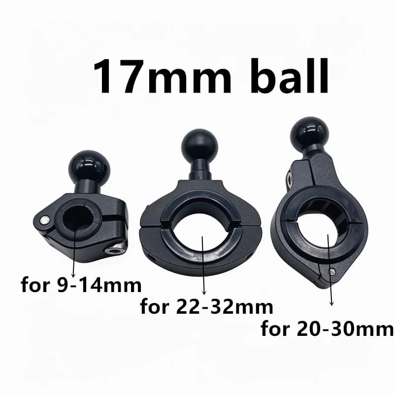 Adattatore a testa sferica da 17 mm con morsetto per treppiede, impugnatura selfie, supporto a sfera per telefono, tablet e pad