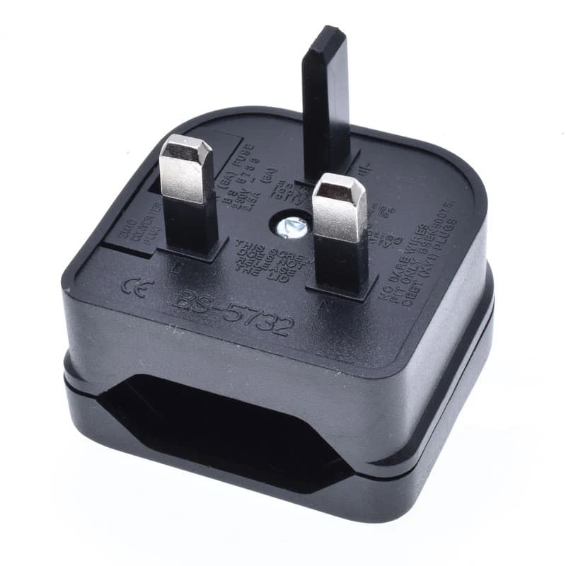 Adattatore spina UE da 2 pin a UK 3 pin con fusibile 3A/5A/13A Presa convertitore adattatore da viaggio elettrico britannico UK Presa cavo di alimentazione CA