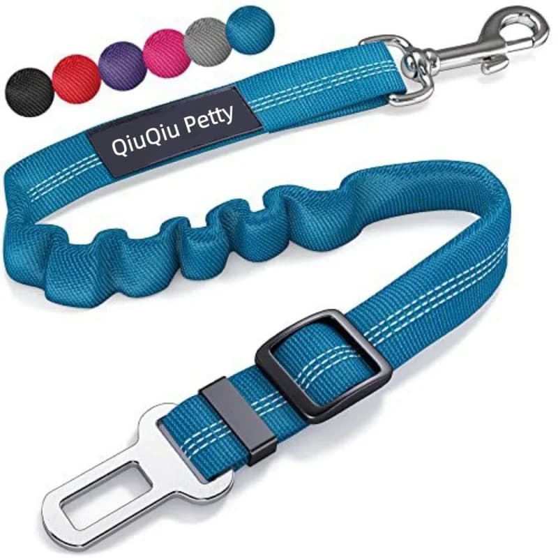 Reflective Dog Seat Belt - Adjustable and Durable Nylon Harness with Bungee Fabric Belt for Safe and Secure Car Travel
