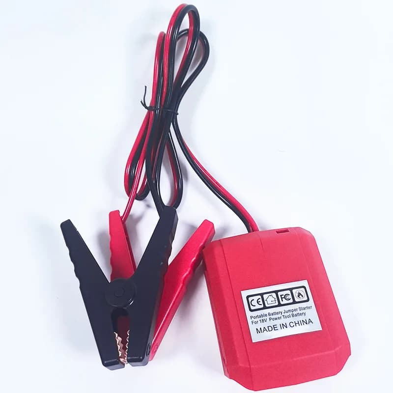 Alimentatore di Emergenza Compatibile con Batterie al Litio 18V Makita/Milwaukee, Avviatore d'Emergenza Portatile per Auto con Cavi 12 AWG